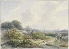 Landscape with farm and cattle, 1849. Creator: Willem Roelofs