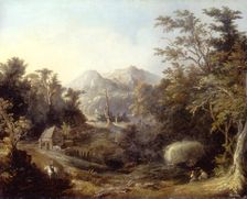 Landscape with Farm and Mountains, 1832. Creator: Charles Codman