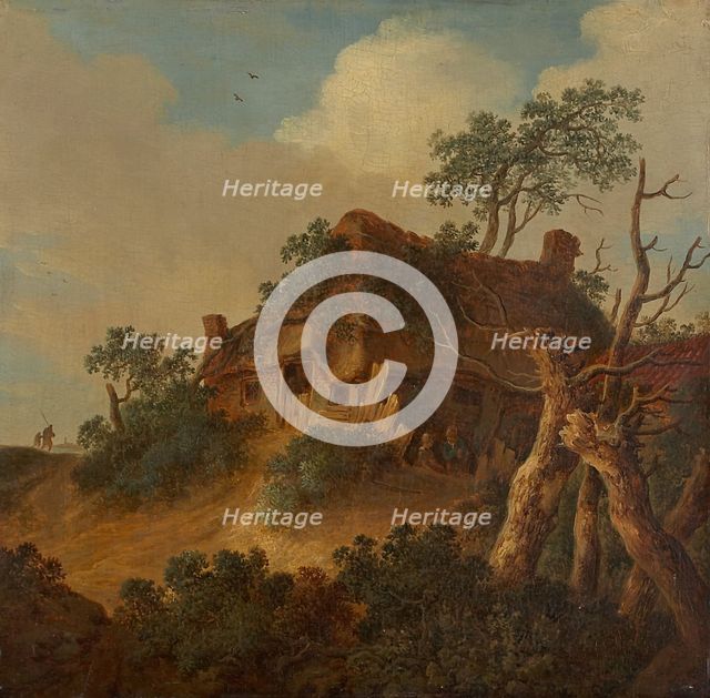 Landscape with Farm House on a Hill, c1660-1670. Creator: Cornelis van Zwieten.