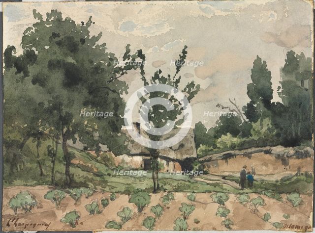 Landscape with Farmhouse, 1892. Creator: Henri Joseph Harpignies (French, 1819-1916).