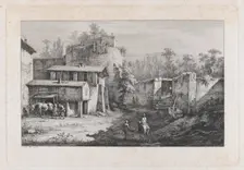 Landscape with Farrier, View of Terrebasse, France, 1808. Creator: Jean-Jacques de Boissieu