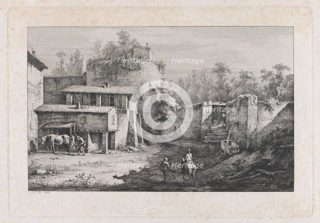 Landscape with Farrier, View of Terrebasse, France, 1808. Creator: Jean-Jacques de Boissieu.