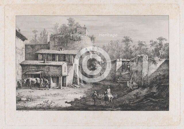 Landscape with Farrier, View of Terrebasse, France, 1808. Creator: Jean-Jacques de Boissieu.