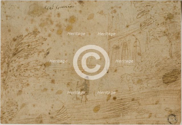 Landscape with Figure and House, n.d. Creator: Unknown.