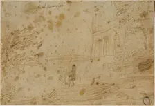 Landscape with Figure and House, n.d. Creator: Unknown