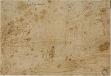 Landscape with Figure and House, n.d. Creator: Unknown