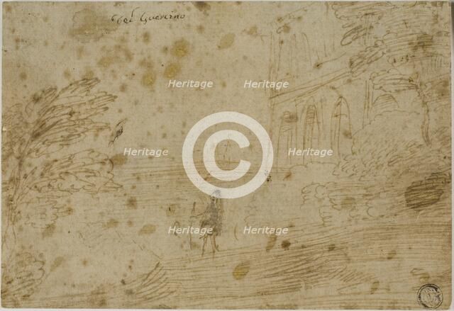 Landscape with Figure and House, n.d. Creator: Unknown.