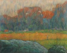 Landscape with Figure and Houses, c. 1891. Creator: Claude-Emile Schuffenecker (French, 1851-1934)
