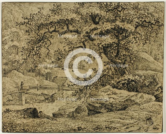 Landscape with Figure Resting Under Tree by Stream, n.d. Creator: Jacob van Ruisdael.