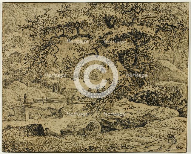 Landscape with Figure Resting Under Tree by Stream, n.d. Creator: Jacob van Ruisdael.