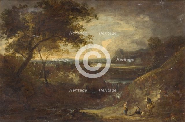 'Landscape with figures', 1796-1838. Creator: Benjamin Barker.