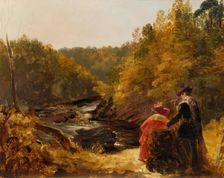 Landscape with Figures, 1830s. Creator: Unknown