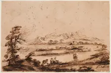Landscape with Figures, 18th century. Creator: Unknown