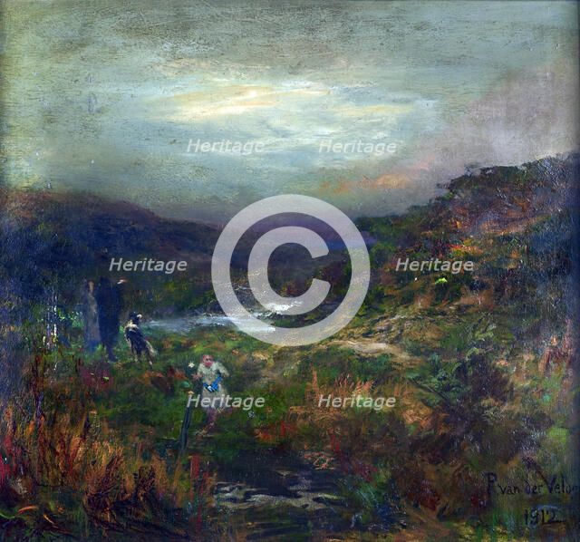 Landscape with figures, 1912. Creator: Petrus van der Velden.