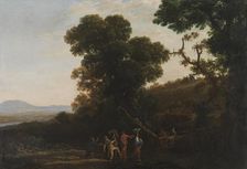 Landscape with Figures Wading Through a Stream, 1636-1637. Artist: Lorrain, Claude (1600-1682)