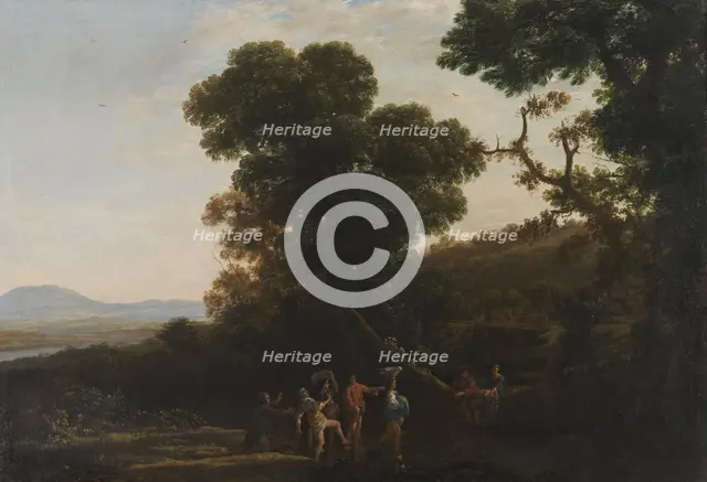 Landscape with Figures Wading Through a Stream, 1636-1637. Artist: Lorrain, Claude (1600-1682)