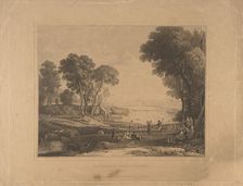 Landscape with Figures (After The Marriage of Isaac and Rebecca, 1648), published 1830. Creator: Unknown