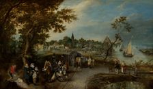Landscape with Figures and a Village Fair (Village Kermesse), 1615. Creator: Adriaen van de Venne