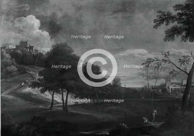 Landscape with Figures and Buildings, c. 1680/1700. Creator: Unknown.