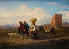 Landscape with figures and ruin 1837. Creator: Penry Williams