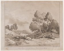 Landscape with Figures Binding a Bundle of Wood, May 21, 1789., May 21, 1789. Creator: Thomas Rowlandson
