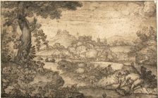 Landscape with Figures Binding Wheat in Foreground, n.d. Creator: Ercole Bazicaluva