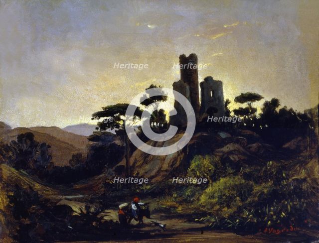 Landscape with figures', by Joaquim Vayreda.
