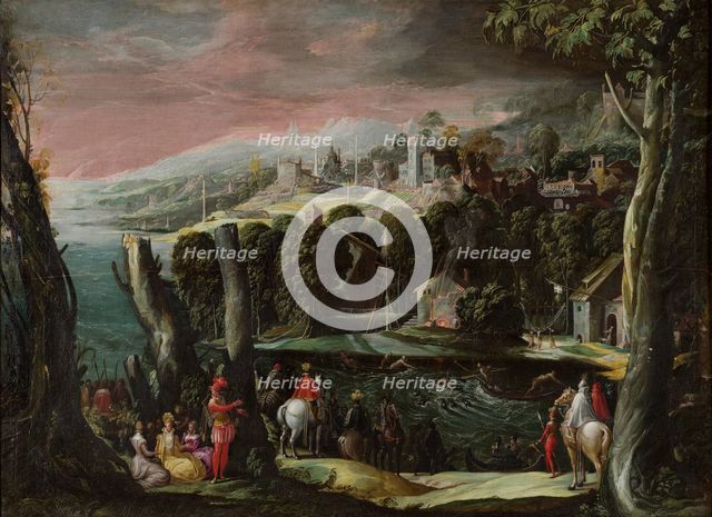 Landscape with figures, c. 1550. Creator: Niccolò dell'Abate (1509/12-1571).