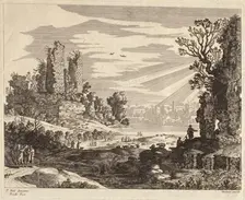 Landscape with Figures, c1660-1690. Creator: Adam Perelle