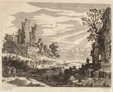 Landscape with Figures, c1660-1690. Creator: Adam Perelle
