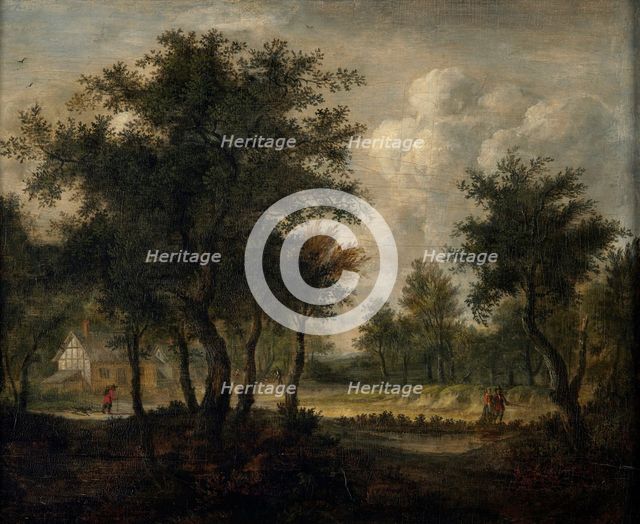 Landscape with figures, (c1670). Creator: Meindert Hobbema.