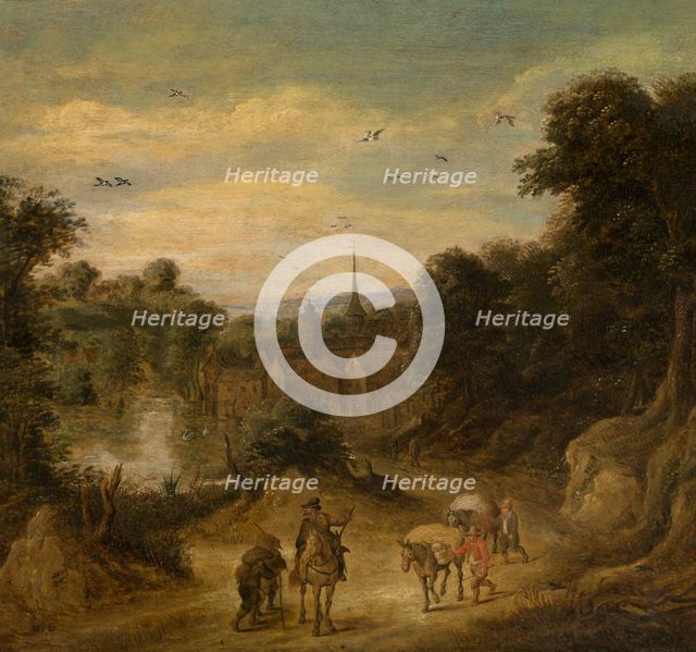 Landscape with Figures, c1700-1760. Creator: Théobald Michau.
