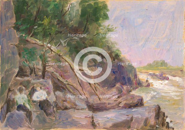 Landscape with figures, early 20th century. Creator: Dezider Czölder.