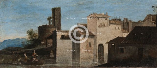 Landscape with figures (production of miracles?) . Creator: Unknown.