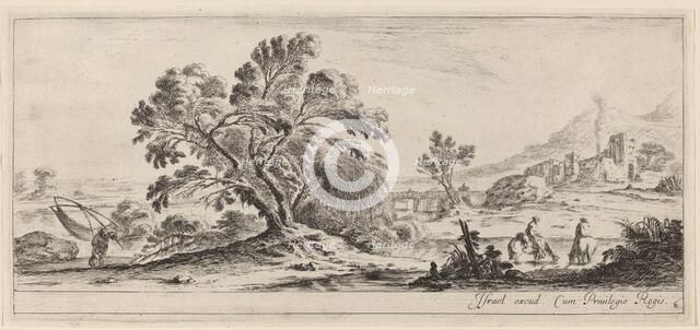 Landscape with Fisherman Carrying his Net, in or before 1647. Creator: Stefano della Bella.