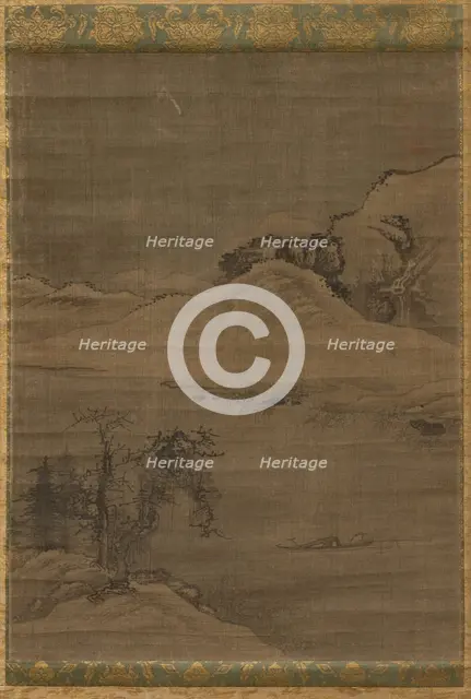 Landscape with Fishermen, 1600s. Creator: Yi Bul-hae (Korean, active 1500s), attributed to.
