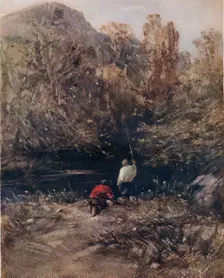 Landscape, With Fishermen, 1843, (1924). Artist: William Evans