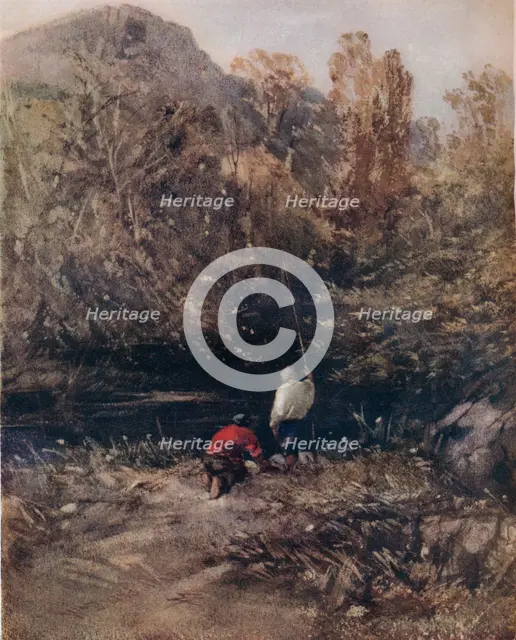 Landscape, With Fishermen, 1843, (1924). Artist: William Evans