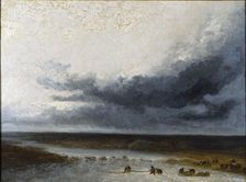 Landscape with Fishermen at the Mouth of a River, early 19th century. Artist: Georges Michel