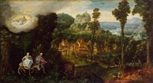 Landscape with Flight into Egypt, 1550. Creator: Herri met de Bles