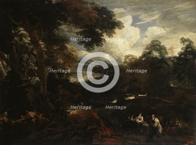 Landscape with Flight into Egypt, 1675. Creator: Lucas Achtschellinck.