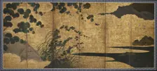 Landscape with flowering vines, Momoyama or Edo period, early 17th century. Creator: Unknown