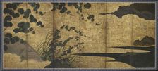 Landscape with flowering vines, Momoyama or Edo period, early 17th century. Creator: Unknown