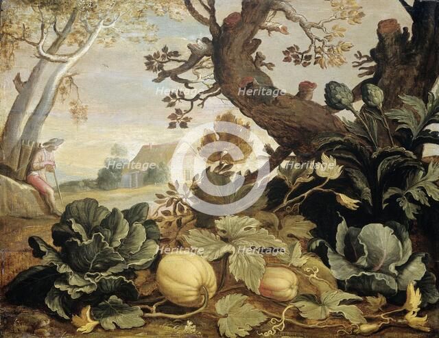 Landscape with Fruits and Vegetables in the foreground, 1600-1651. Creator: Abraham Bloemaert.
