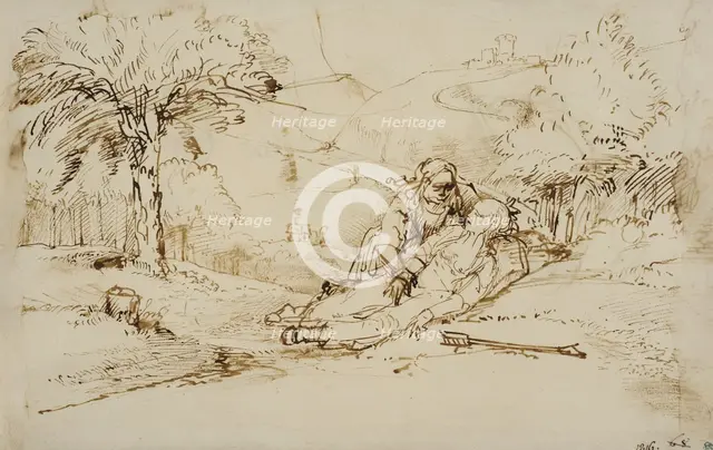 Landscape with Kefalos and Prokris. Creator: Rembrandt Harmensz van Rijn.