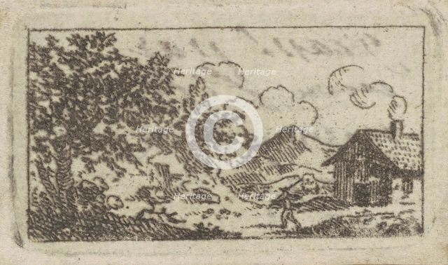 Landscape with House, 1794-1796. Creator: Charles Balthazar Julien Févret de Saint-Mémin.