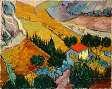Landscape with House and Ploughman 1889. Artist: Vincent van Gogh