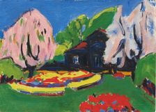 Landscape with house (Gatehouse on the main avenue of the Great Garden in Dresden), 1910. Creator: Ernst Kirchner