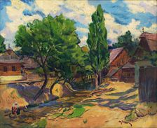 Landscape with Houses, 1920-1925. Creator: Gustav Mally