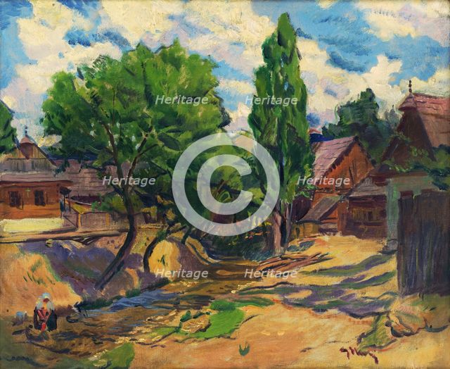 Landscape with Houses, 1920-1925. Creator: Gustav Mally.